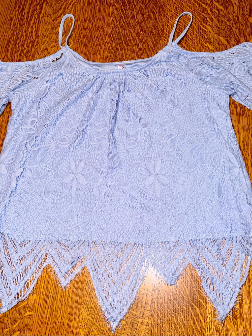 Alya Light Blue Lace Cold-Shoulder Camisole